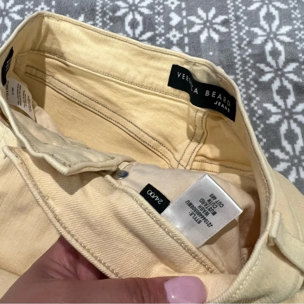 New Veronica Beard Maera High Rise Skinny Jeans In Mustard Size 24/00 Button Fly - Image 4