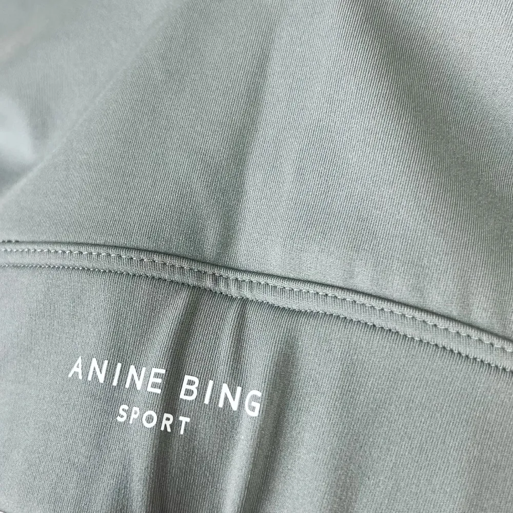 Anine Bing Sport Renae Logo Sports Bra Top in Dark Gray - Image 9
