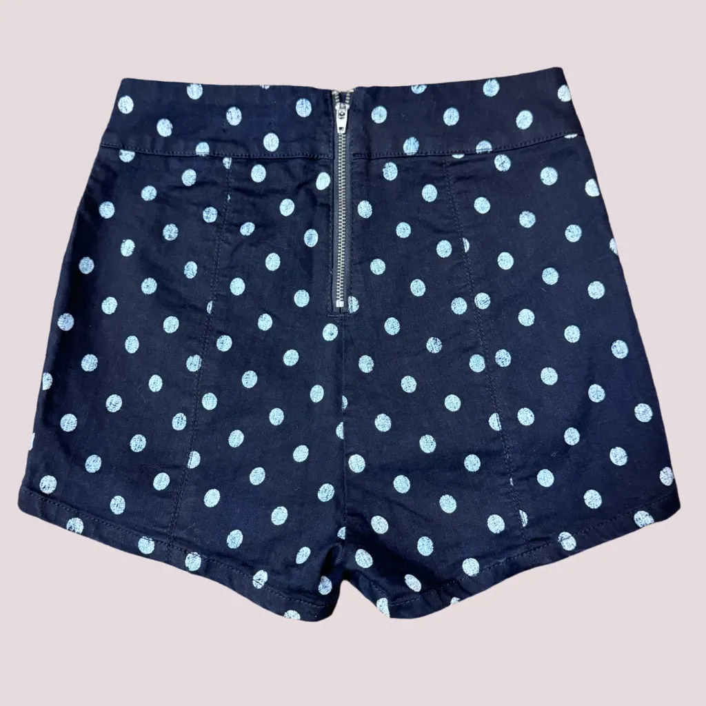 Kimchi Blue Dark Navy Polka Dot Shorts - 2 - Image 2