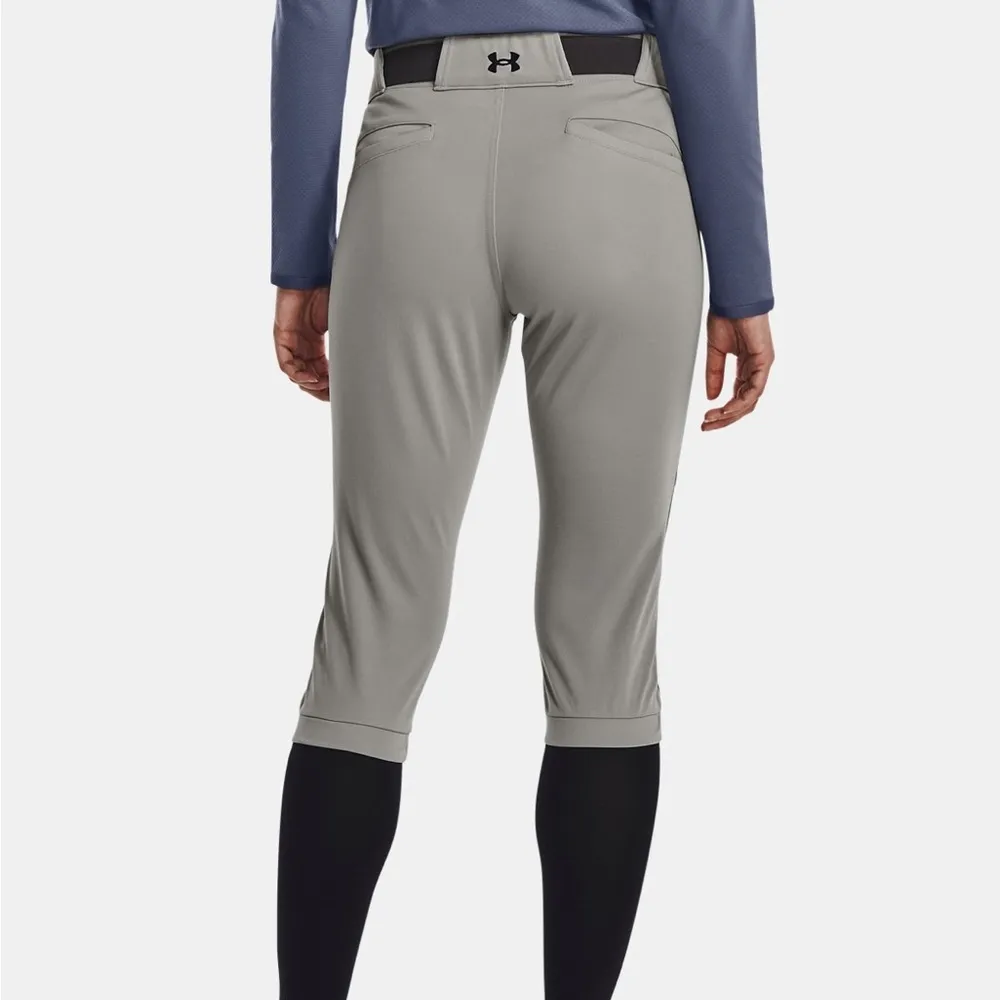 NWT - Under Armour Gray/Gray Black Women’s SOFTBALL PANTS - Large - Image 2