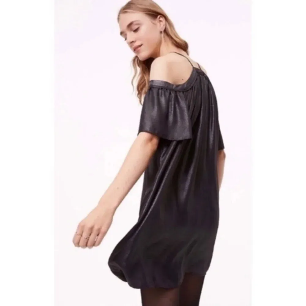 Loft • NWT Black Shimmer Cold Shoulder Dress - Image 3