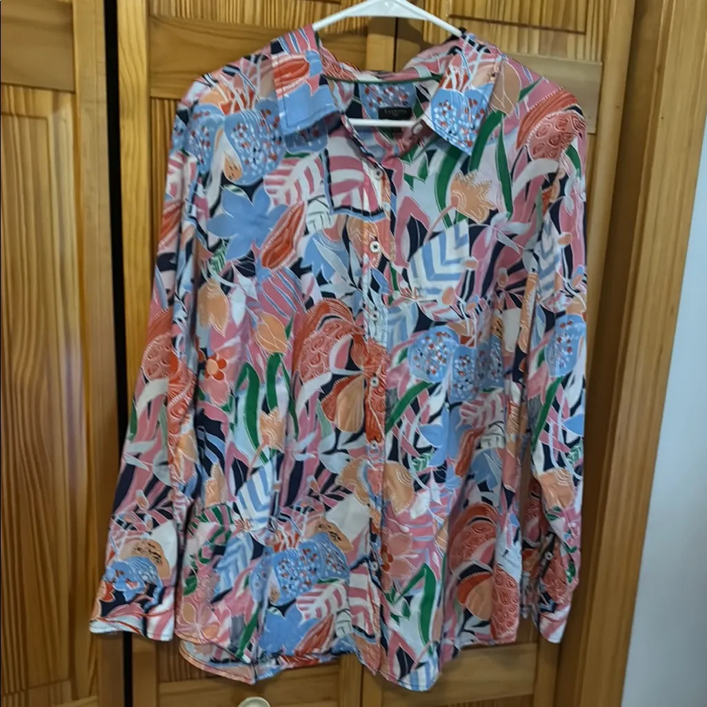 Talbots Multicolor Floral Blouse - Image 3
