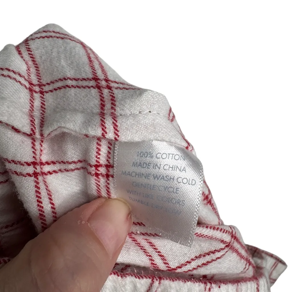 Lake Pajamas Red & White Windowpane Flannel 100% Cotton Pajama Pants Small Warm - Image 11