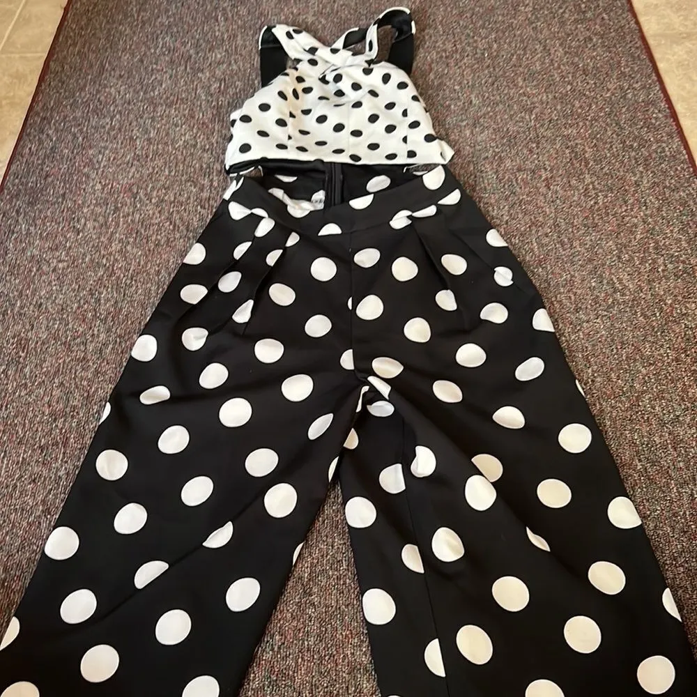 Mustard seed polka dot jumpsuit S - Image 5