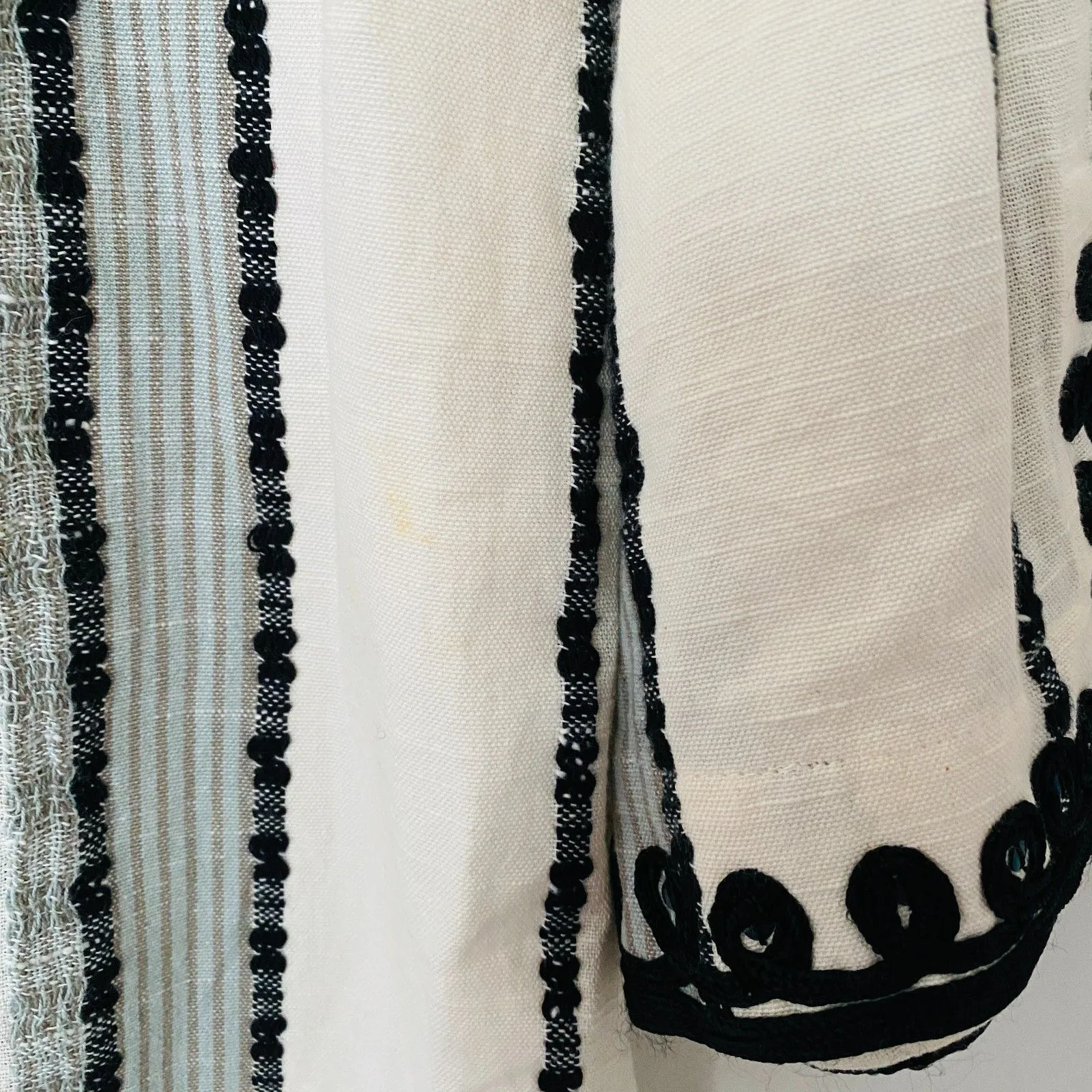 Soft Surroundings Coco de Mer V-Neck Boho Dress Sequin-Embellished Long Sleeve L - Image 12