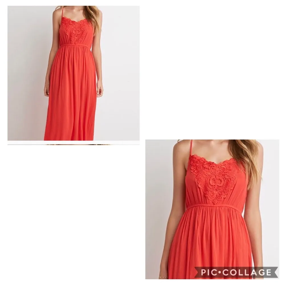 F21 crochet lace maxi dress Sz M - Image 3