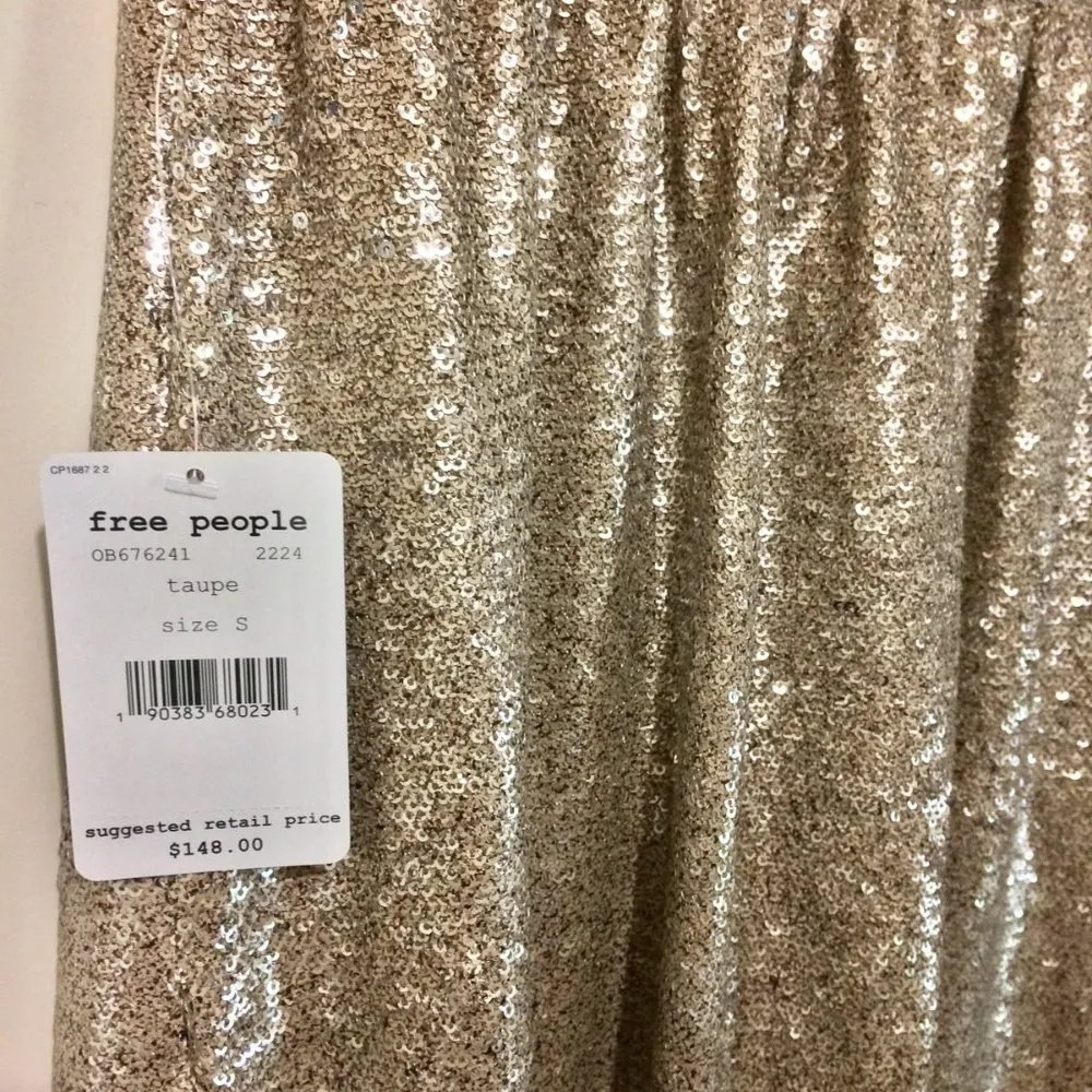 NEW Free People women's S small glitter sparkle elastic skirt NWD missing sequin - Image 5