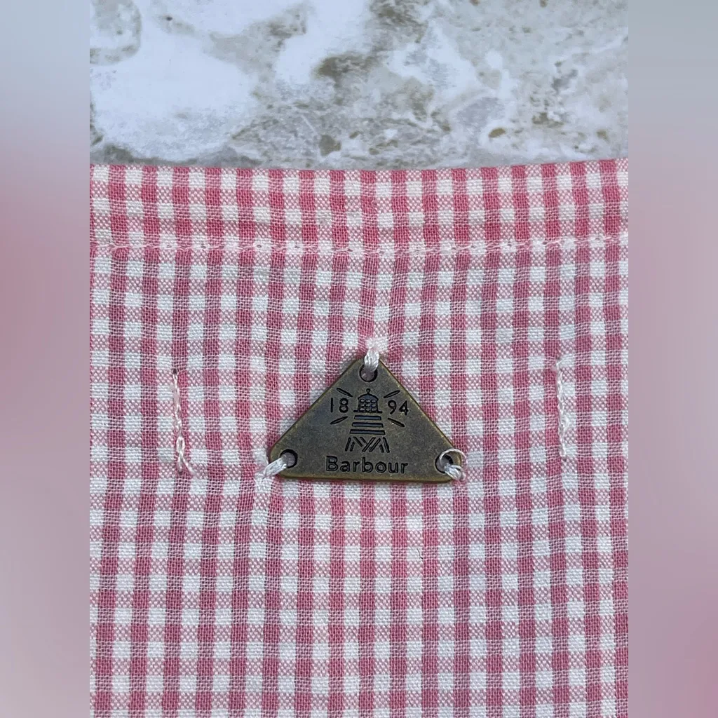 Barbour Azalea Midi Dress Hibiscus Gingham Cotton Seersucker Coastal Preppy 14 - Image 10