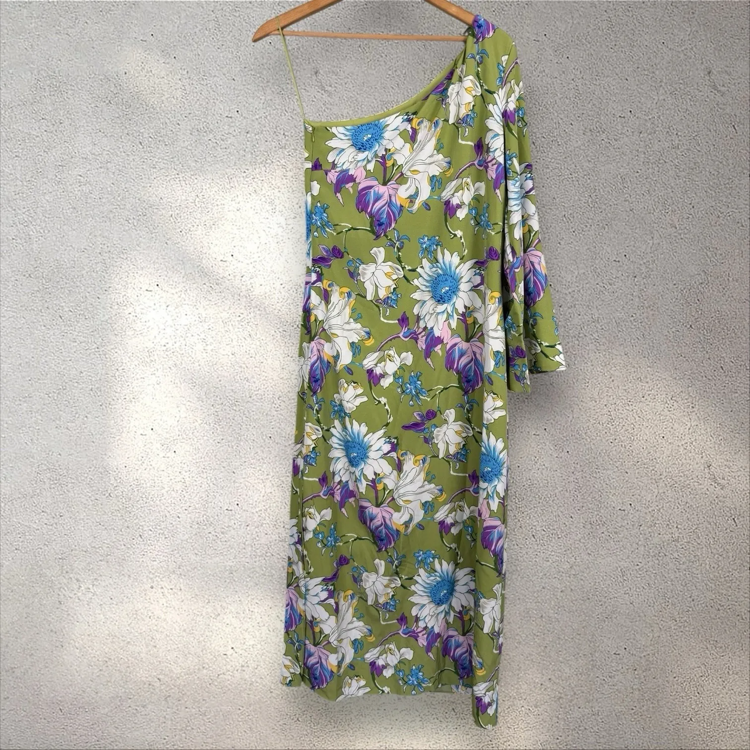 HYACINTH HOUSE Tuckernuck One Shoulder Sleeve Odelia Floral‎ Maxi Dress Sz M NWT Green Size M - Image 5