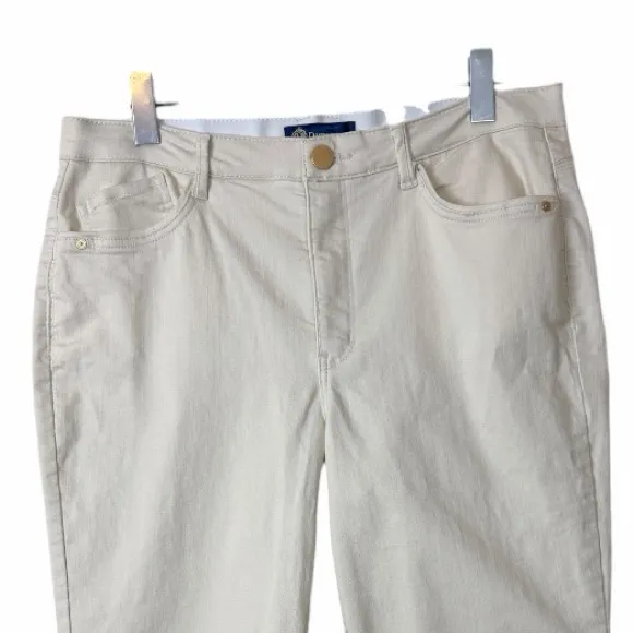 Democracy Absolution Women’s Size 16 Cream Raw Frayed Hem Slim Straight Leg Jean - Image 6