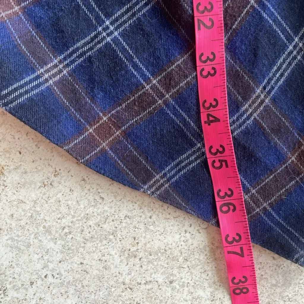 Thakoon Addition Flannel Plaid Side Tie Dress Blue Size 6 - Image 14