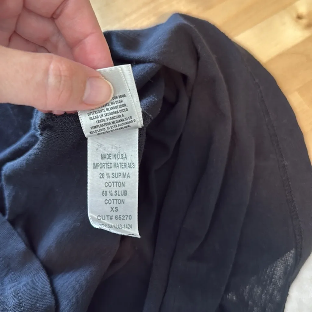 Citizens of Humanity Inessa Slub Jersey Knit Short Sleeve Black Tee, Size XS - Image 7