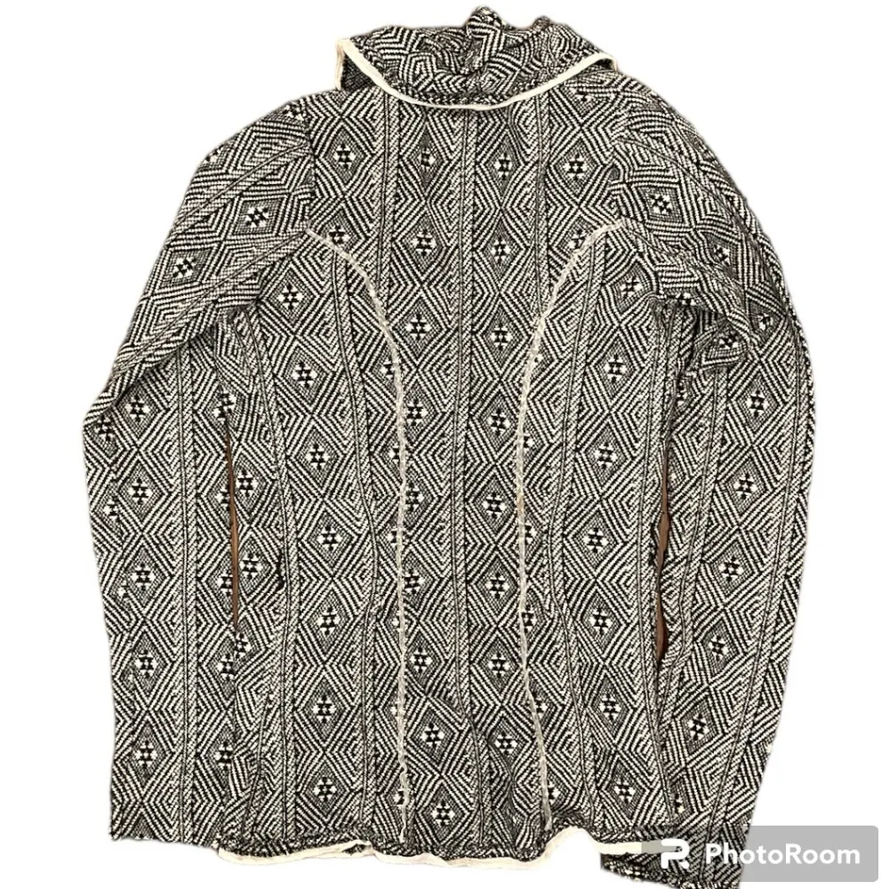 Anthropologie Sparrow Black And White Geometric Print Open Cardigan Size Small - Image 3