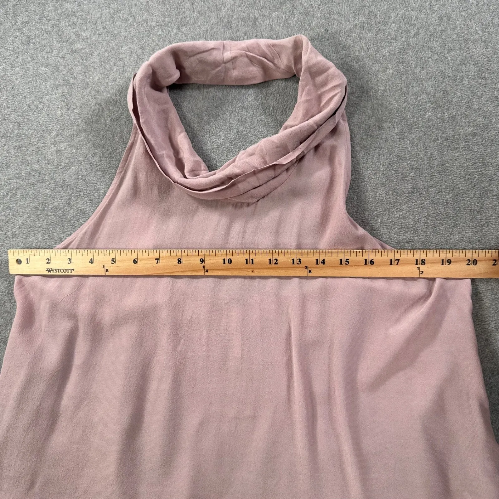 Free People City Light Cowl Neck Open Back Tank Top Size Small Blush Flowy - Image 4