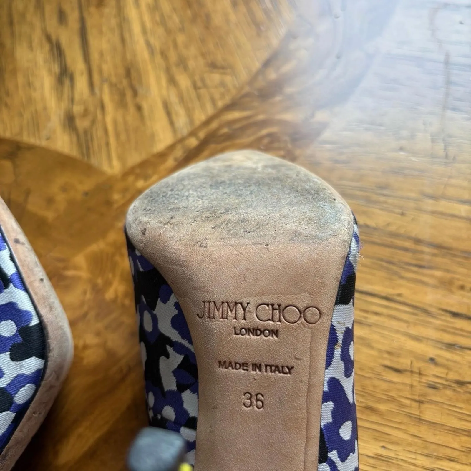 Jimmy Choo Multicolor Floral Print High Heel SlipOn Pointed Toe Pumps Heels 36 - Image 3