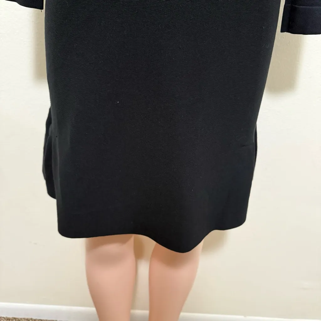 Ann Taylor black dress woman size XS long sleeve fitted thick - Image 7