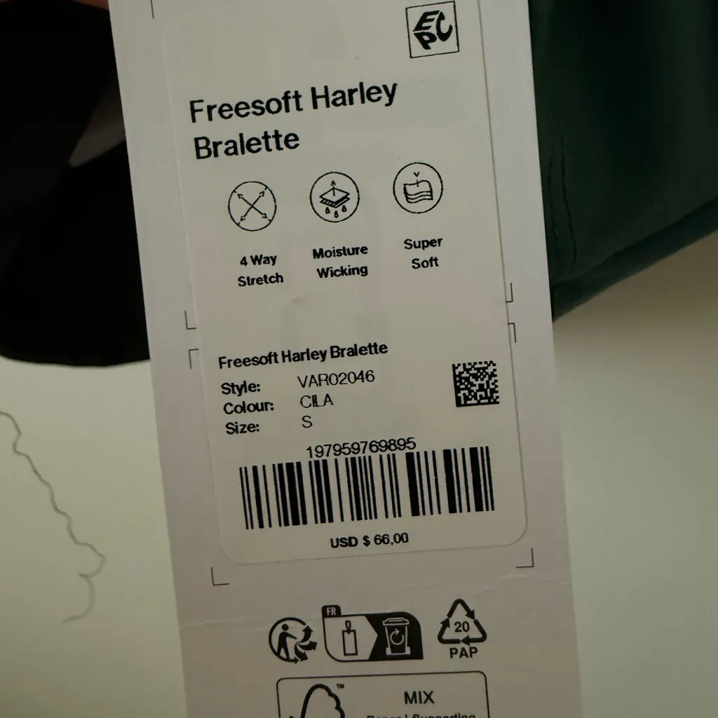 NWT Varley Freesoft Harley Bralette in Cilantro Size Small - Image 6