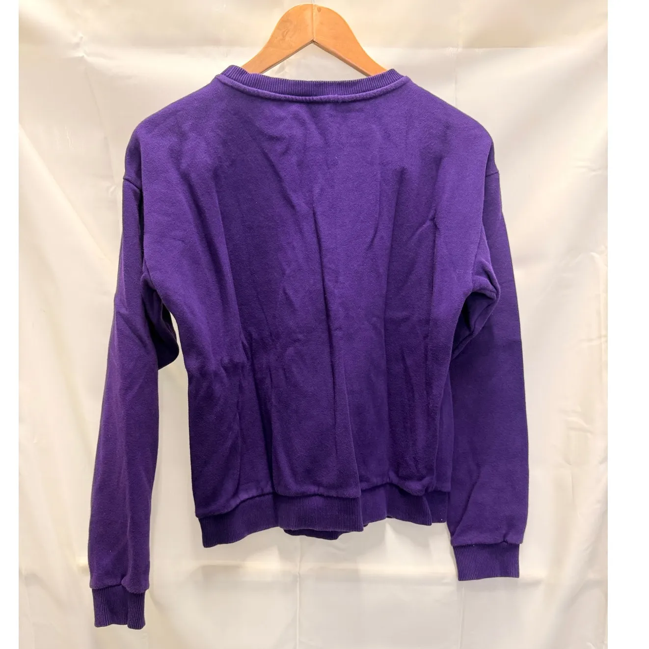 Armani‎ Exchange Purple Heart Logo Sweatshirt Small Lounge Cozy Warm Winter Fall - Image 6