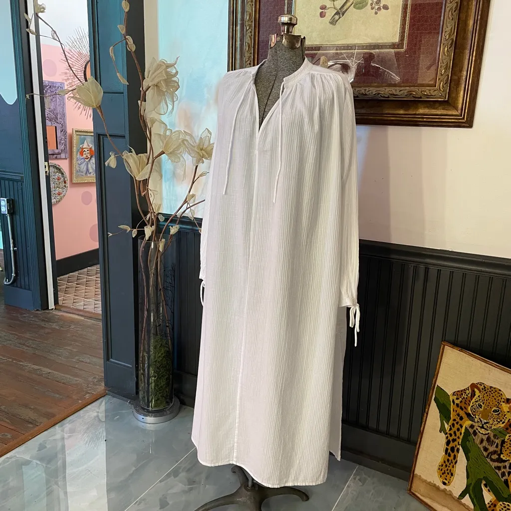 J. Crew White Airy Gauze Tunic Dress Crinkled 100% Cotton Cover Up Sz S 🧡🎀 - Image 5