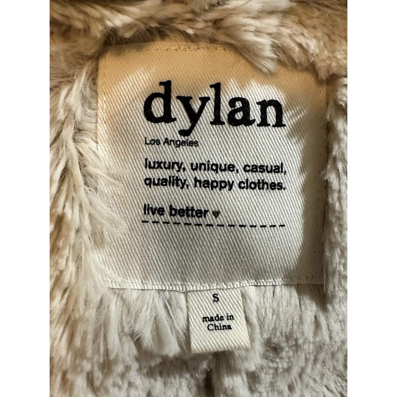 Dylan Los Angeles Vest Soft Luxurious Faux Suede/Fur Light Beige Women’s Sz S - Image 5