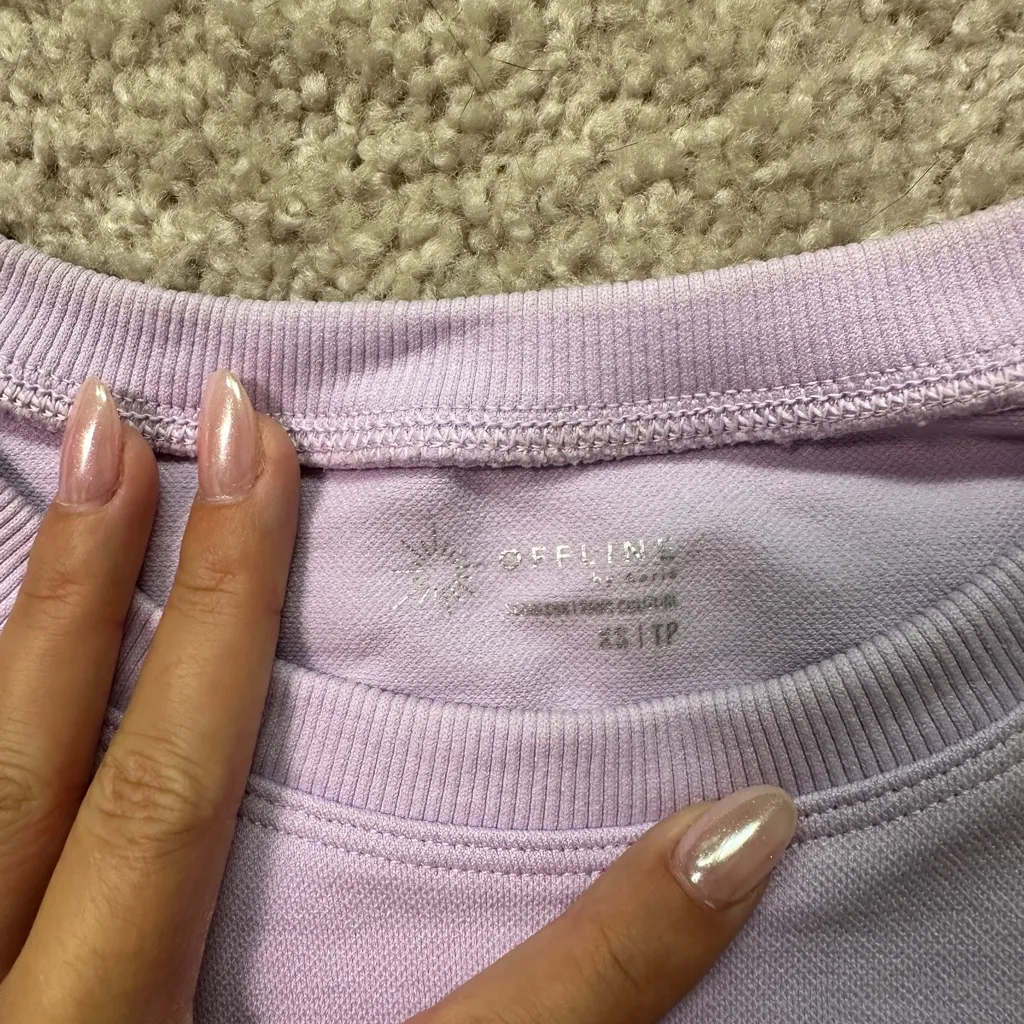 Aerie lavender athletic fitted crop top - Image 2