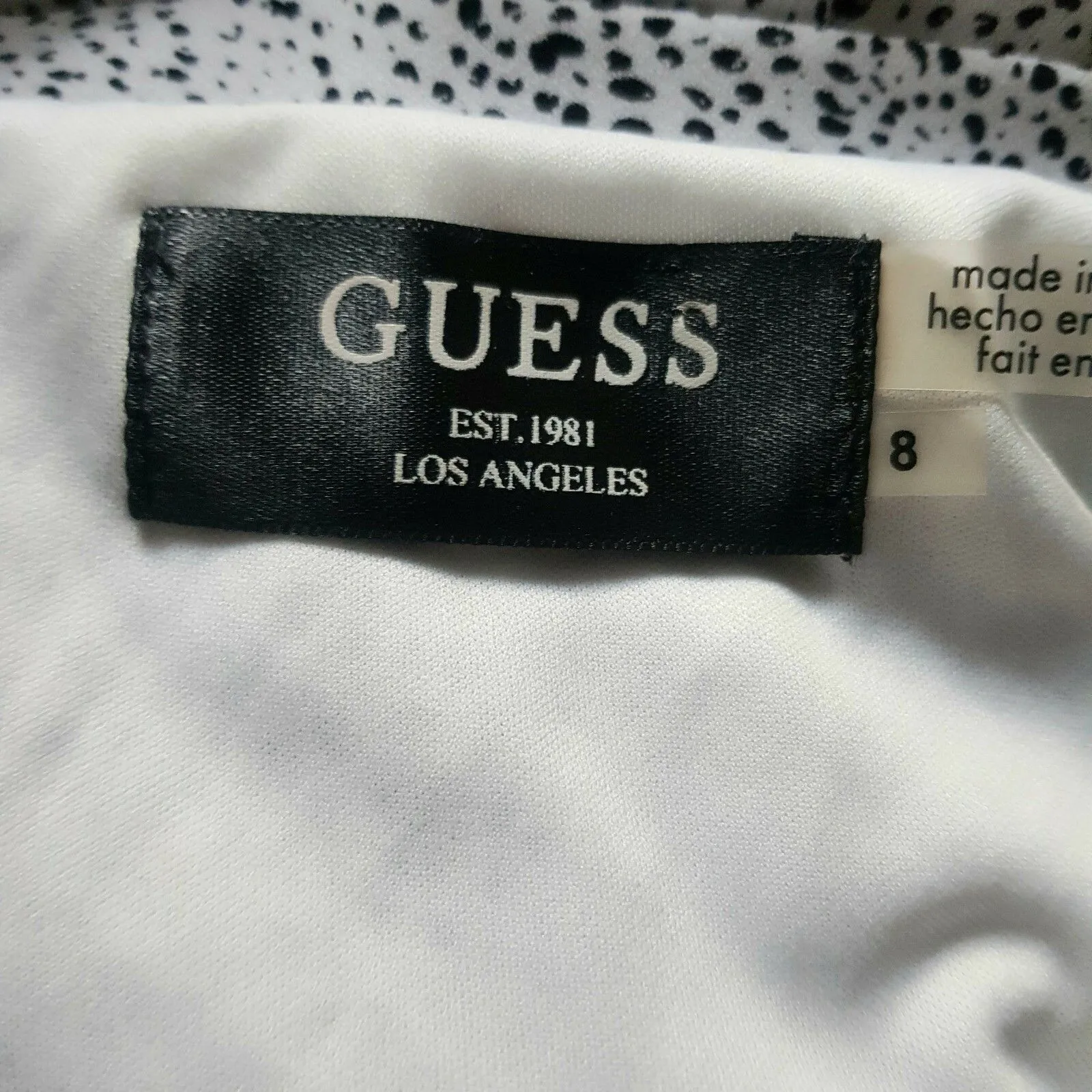 Guess Dress Sz 8 Sleeveless Black White Animal Print Cocktail Night out Baddie - Image 8