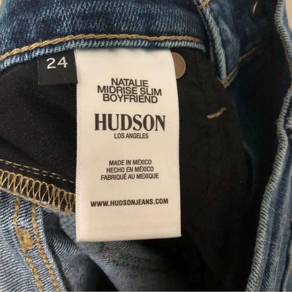 Hudson Natalie Mid Rise Slim Boyfriend Crop Jeans Distressed New 24 - Image 6
