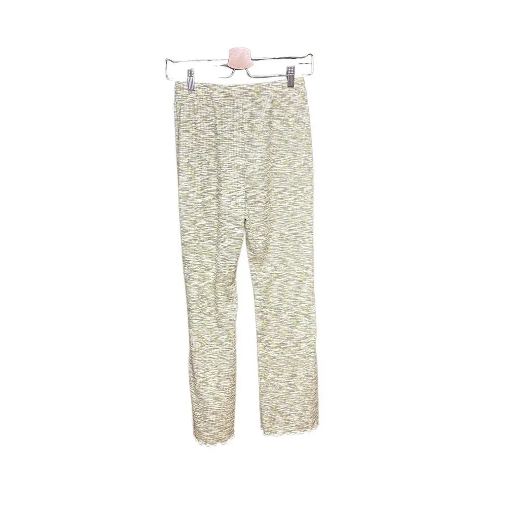 Lisa Says‎ Gah Josie Ribbed Space Dye Flare Pants Honeydew Green Size Small - Image 6