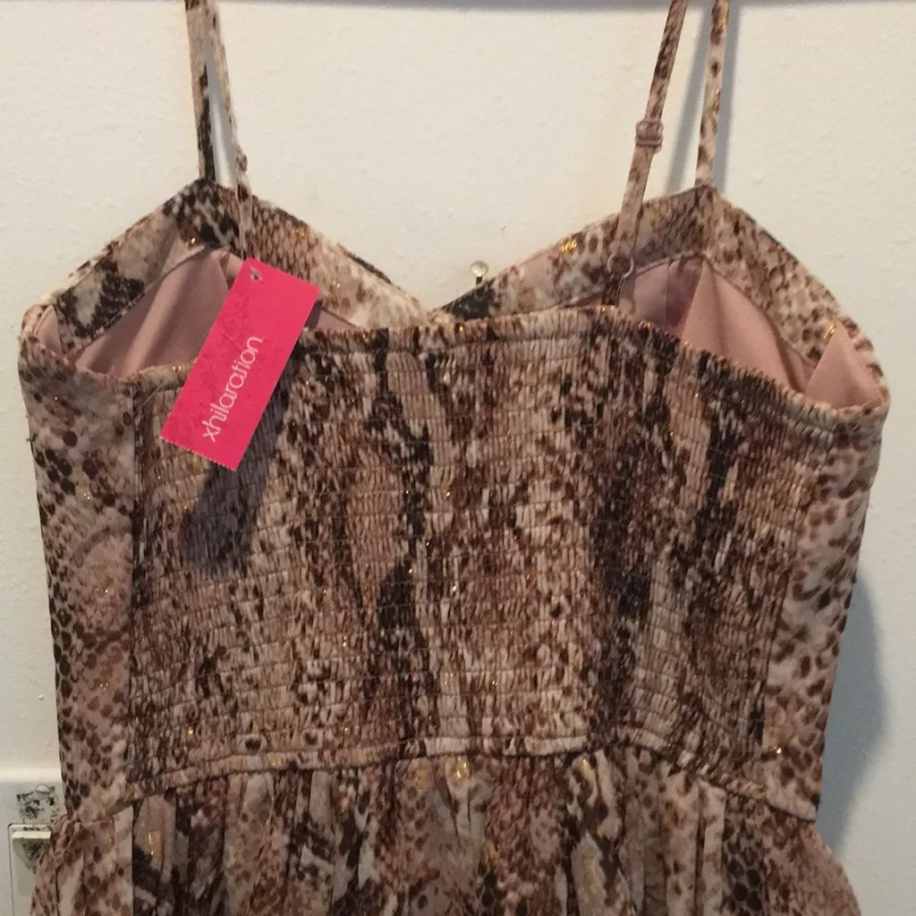 Womens Super Sexy Sparkly Snake Skin Print Stretchy Soft Comfy Rose Gold Small - Image 10