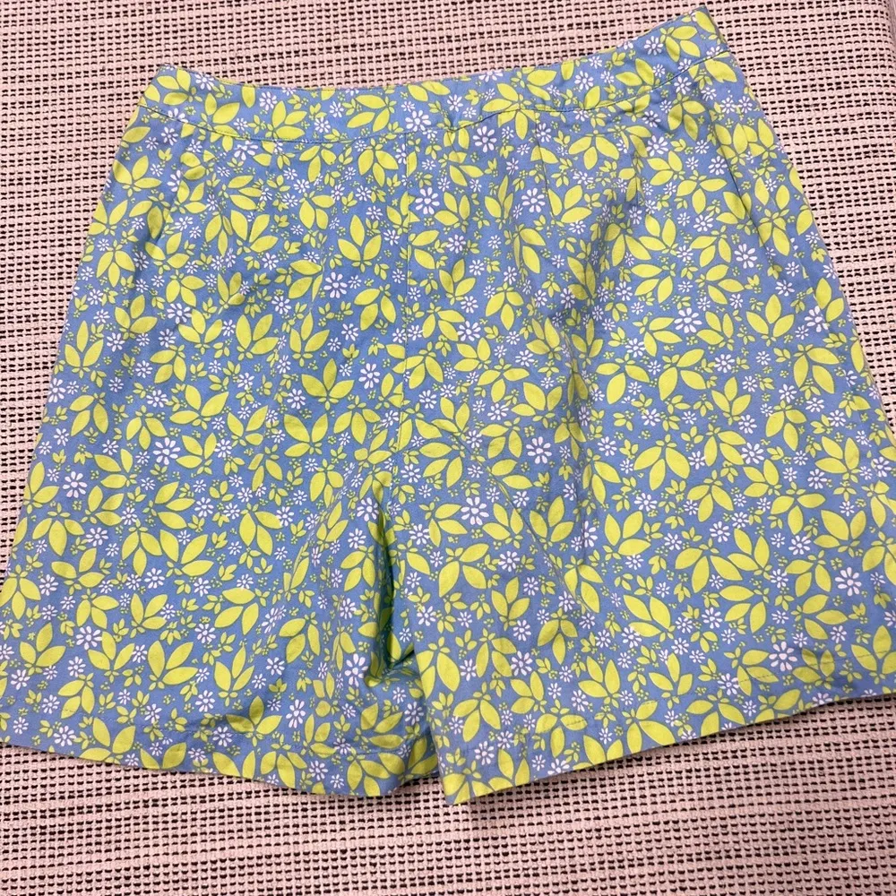 Liz Claiborne  VINTAGE LIZSPORT FLORAL SKORT PASTEL BLUE GREEN SZ 8 - Image 3
