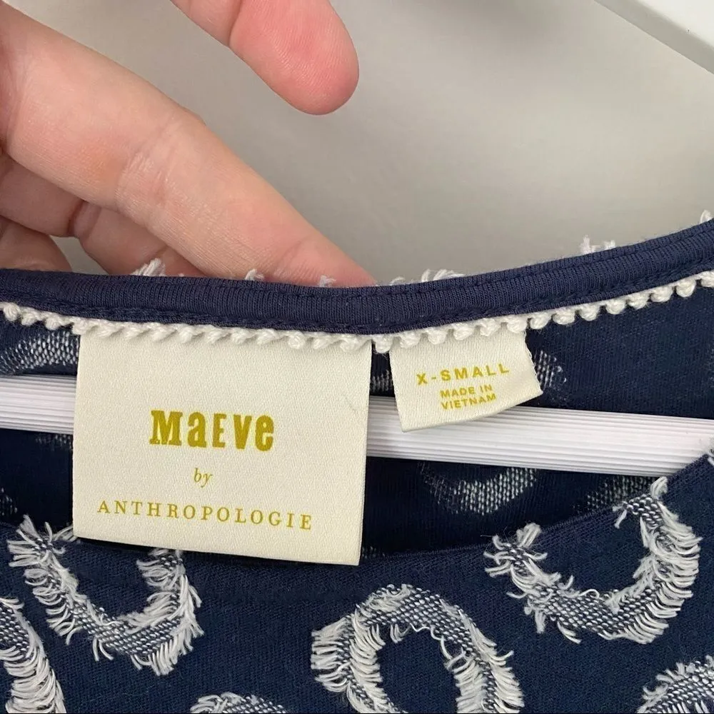 Maeve by Anthropologie Blue & White Geometric Shift Dress – XS – Babydoll Vibe - Image 4