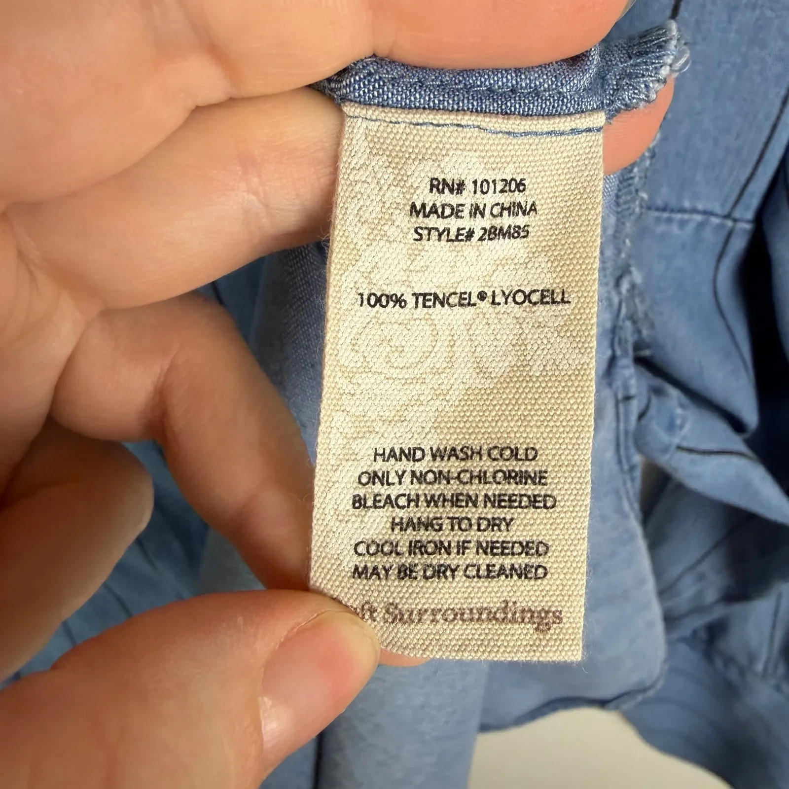 Soft Surroundings Chambray Stripe Button Up Shirt Medium Blue Tunic Soft Relaxed - Image 6