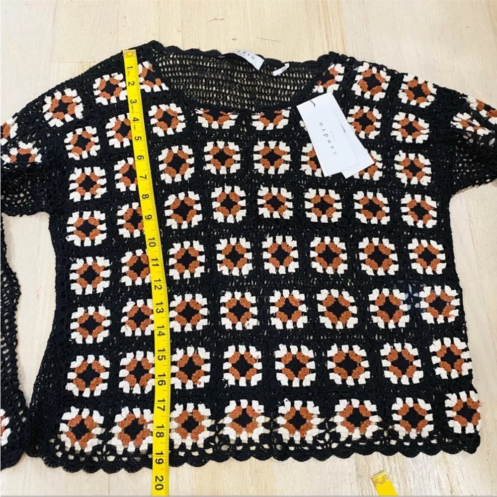 Sandro floral crochet boho top NEW - Image 6