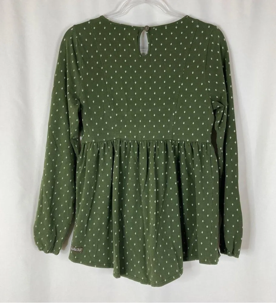 Matilda Jane | Through Generations Green Polka Dot Embroidered Peplum Top XS - Image 5