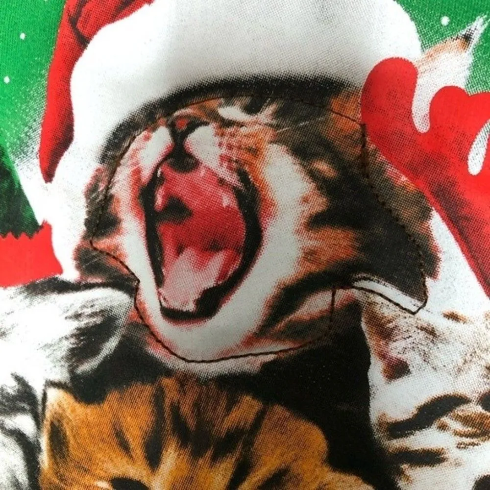 Fifth Sun ‘We Hiss You A Meowy Christmas’ Green Long Sleeve Pullover Sweater - Image 4