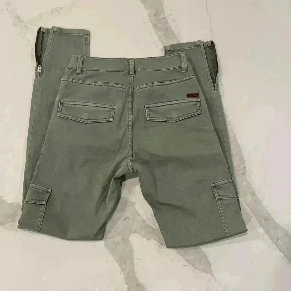 Roxy Cargo City Pants Army Green Zipper Ankles Womens 24 Utility Casual Slim Fit - Image 6