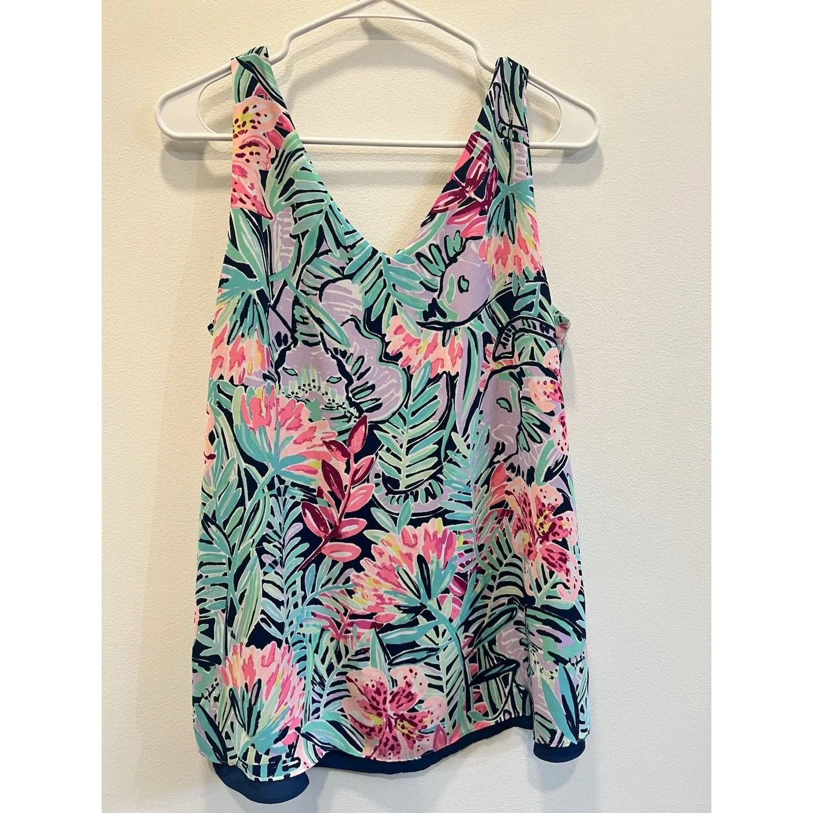 Lilly Pulitzer Florin Reversible Tank Top sz Medium Slathouse Soirée Loose Flowy - Image 3