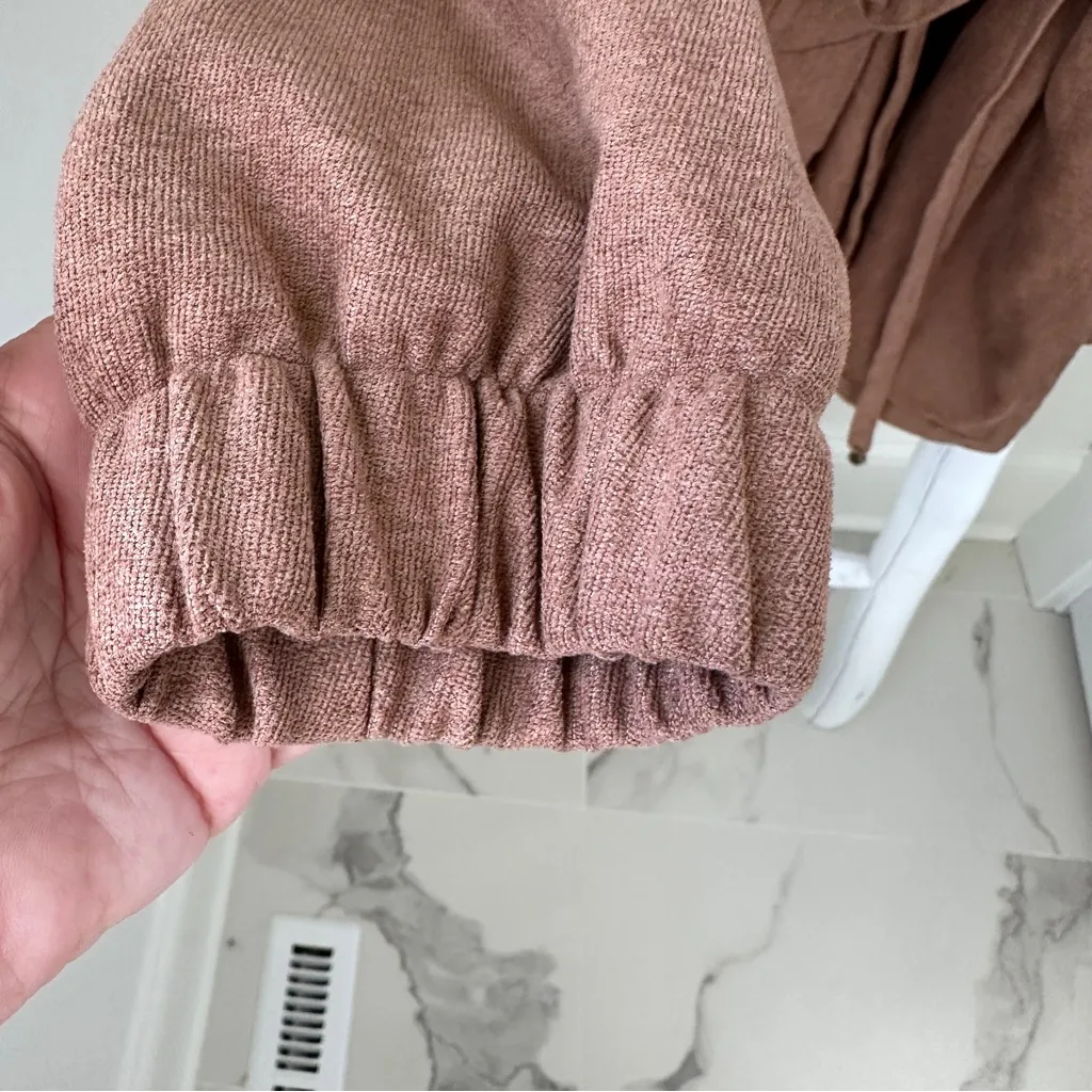 FAVLUX Draped Front Boho Brown Hooded Jacket Size Large - Image 3