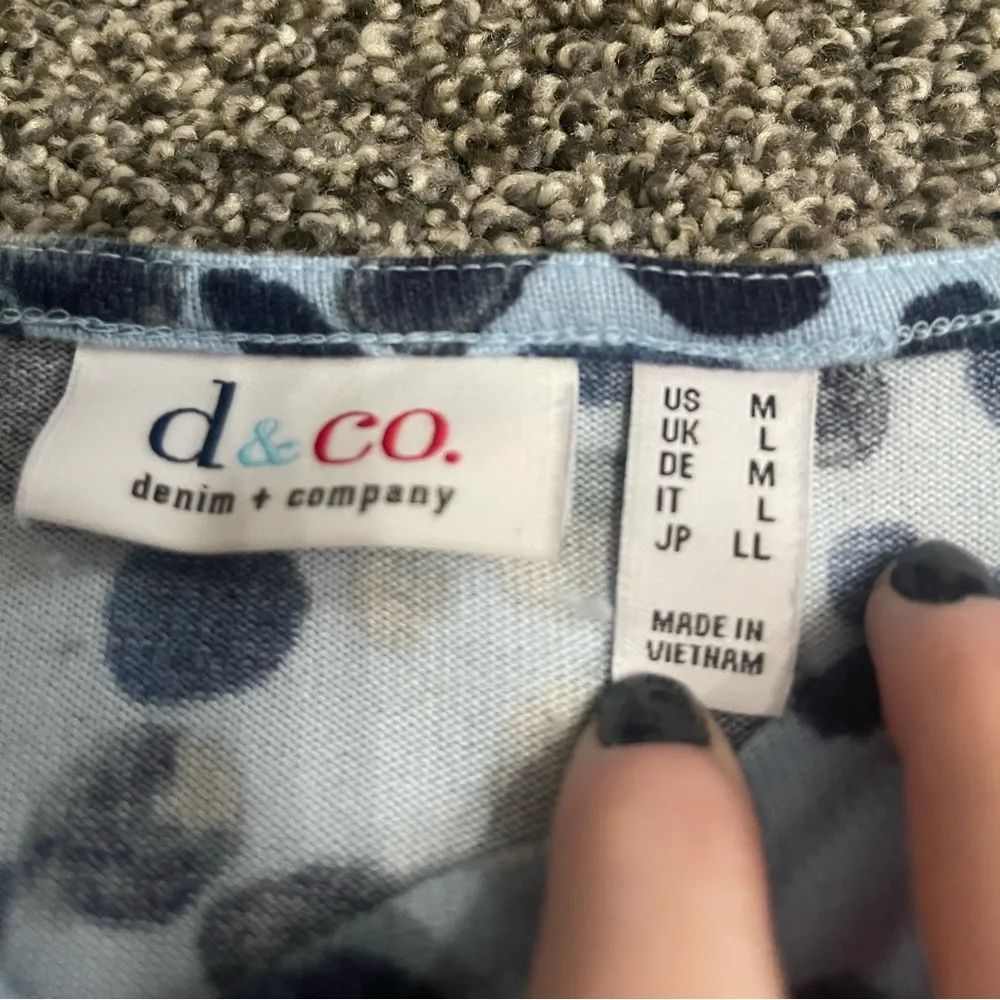 Denim & Co Brown Black Spotted Pullover O - Image 2