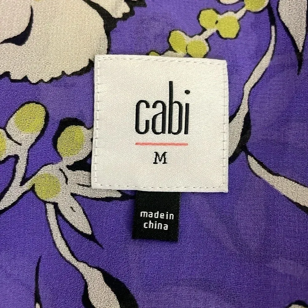 Cabi Nantucket Cami Size M Purple Floral Sleeveless Spaghetti Strap Feminine - Image 5
