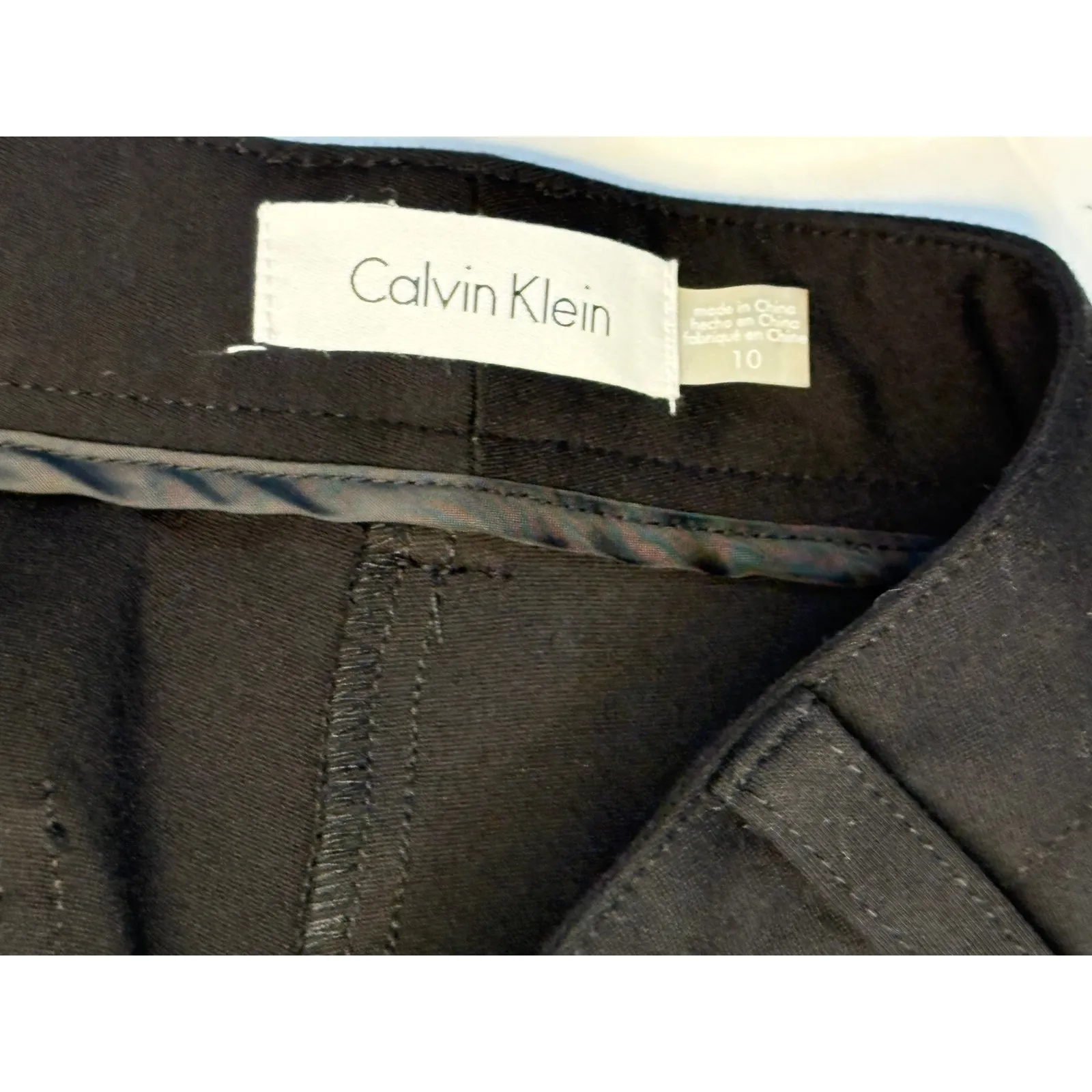 Calvin Klein Ponte Skinny Jeans 10 Black Modern Stretch‎ Knit - Image 2