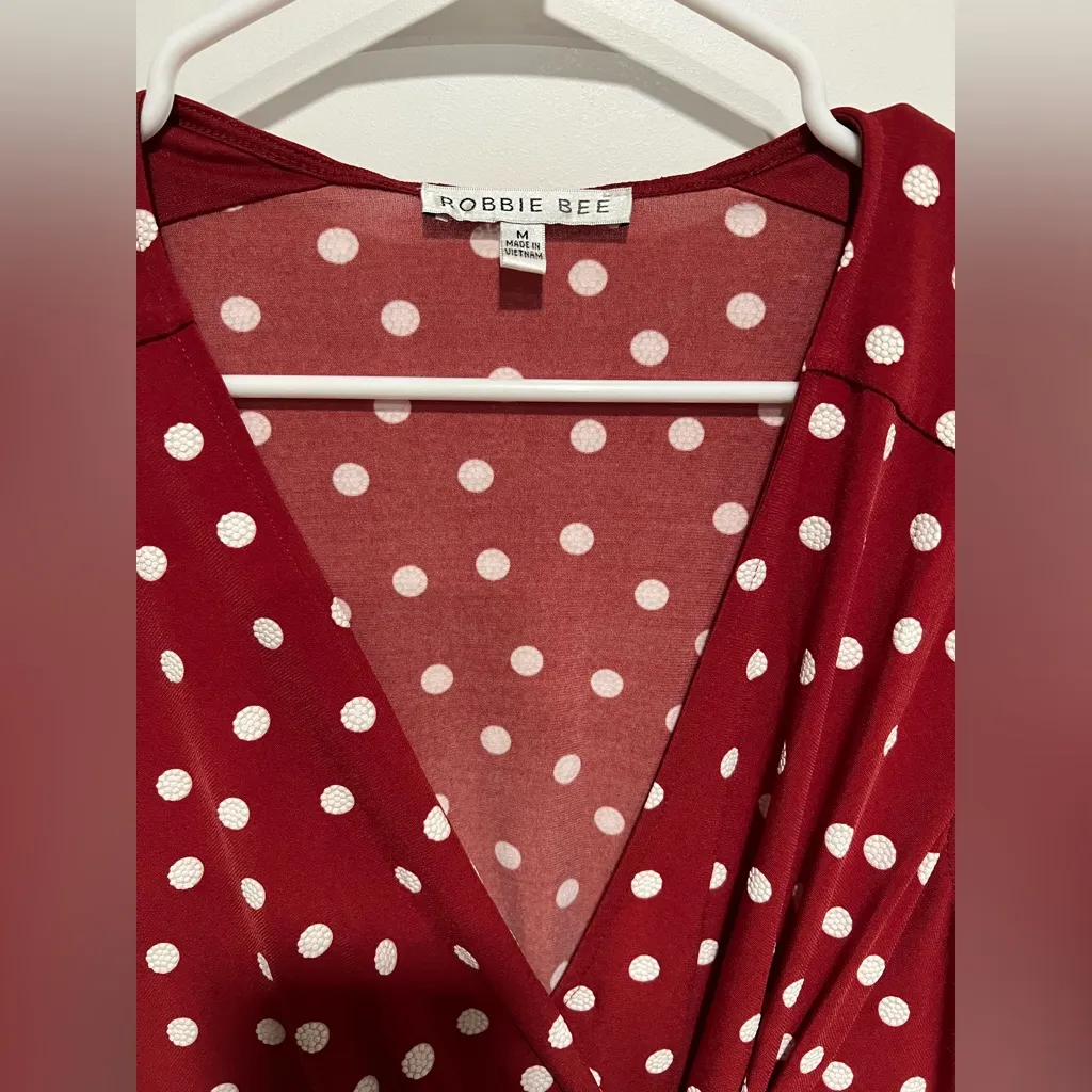 Red polka dot wrap dress - Image 4