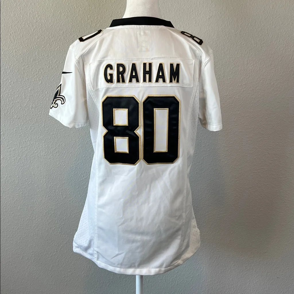 Nike On Field Saints White Jersey Jimmy Graham #80 Size Medium - Image 4