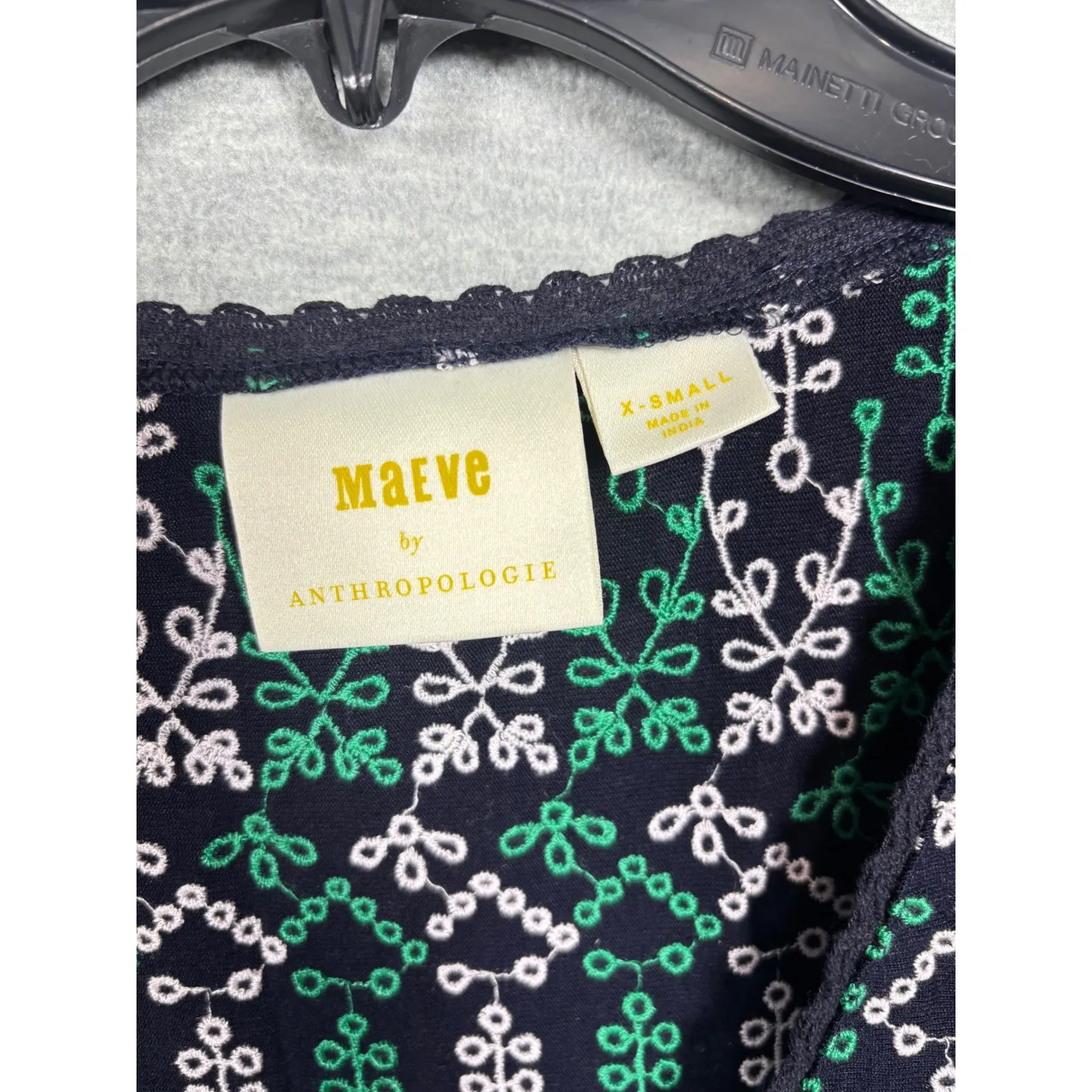 Maeve Anthropologie Tank Top Tunic XS Navy‎ Blue Embroidered Boho Summer - Image 2