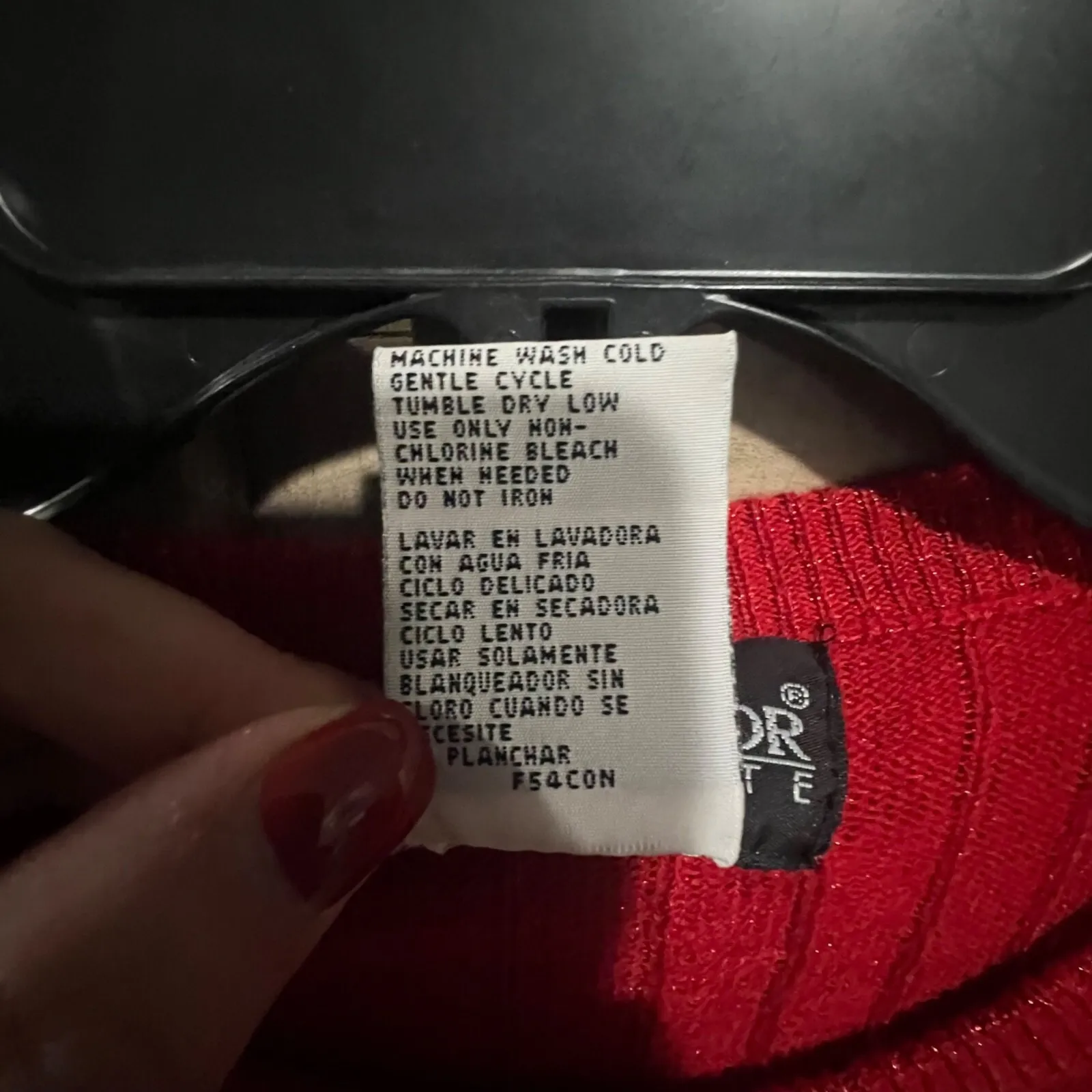 Sag Harbor Petite Red‎ Ribbed Sweater Medium Acrylic/Rayon Blend - Image 5