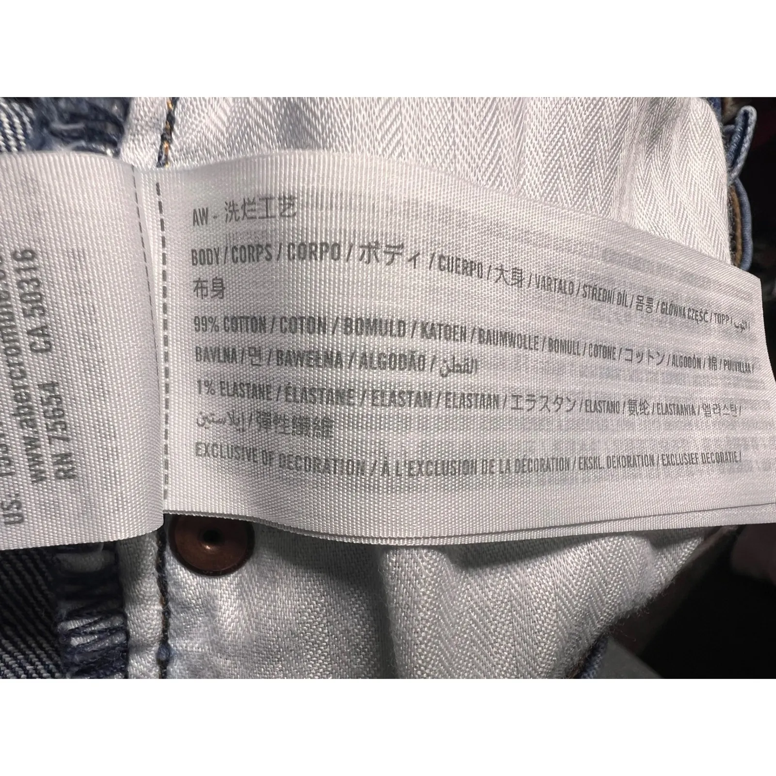 Abercrombie Fitch The Mom High Rise Distressed Blue Jeans Women Size 4s 27 SHORT - Image 8