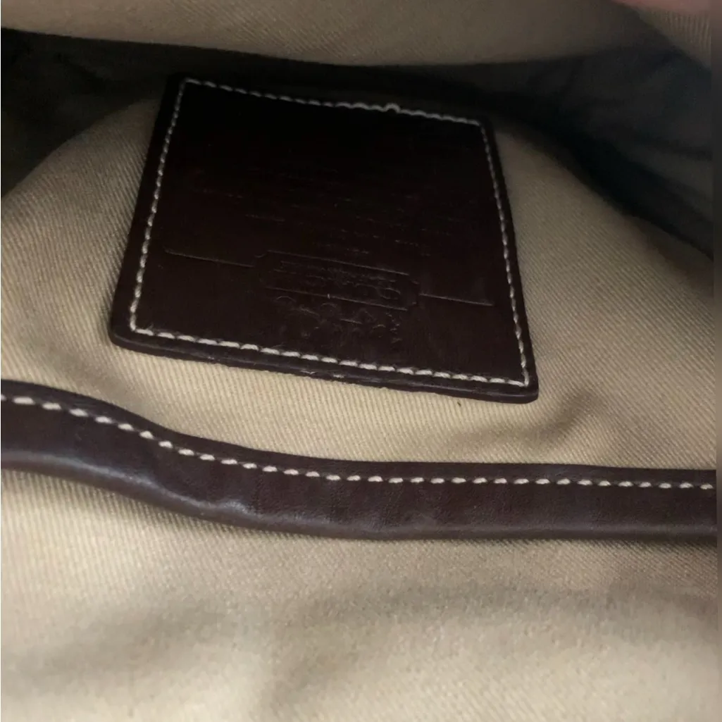 Authentic Y2K Coach Heritage Signature Leather Messenger Bag & Card Holder - Image 6