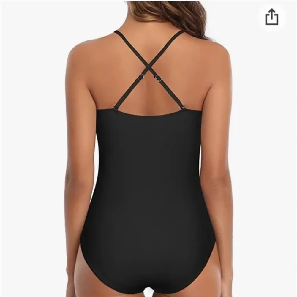 Holipick NWT One Piece High
Neck Criss
Cross Swimsuit Tummy black XS - Image 7