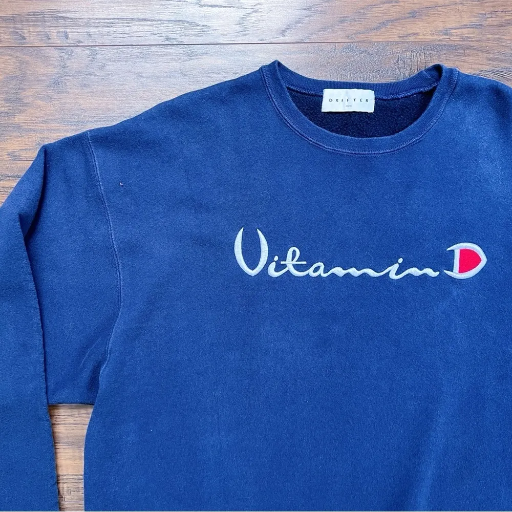 Drifter x Alchemist • Vitamin D sweatshirt Helios pullover Champion logo navy Blue - Image 5