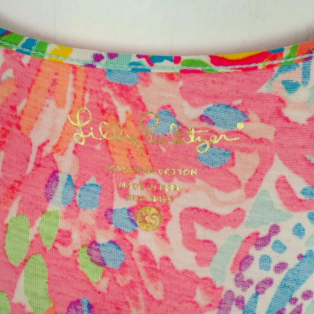 Lilly Pulitzer Hampton Tank Dress in Fan Sea Pima Cotton Sleeveless Size XS EUC - Image 5